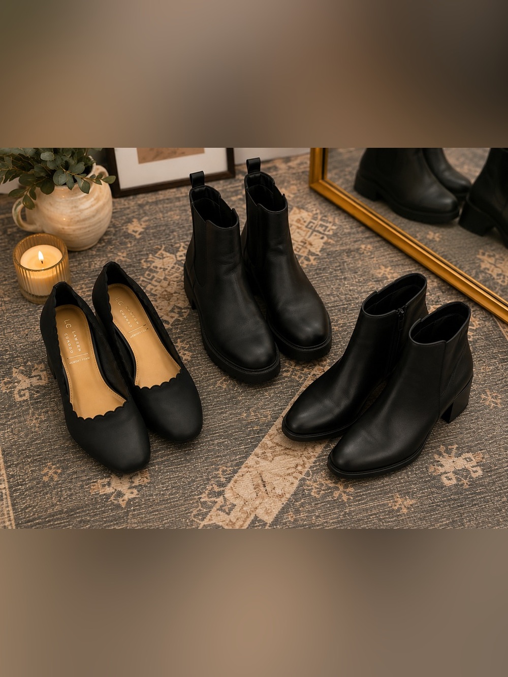 Black Shoe Bundle | Heels + 2 Ankle Boots | Size 10